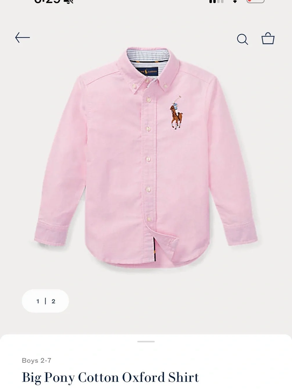 Ralph Lauren Pink Big Pony Cotton Oxford Button-Down Shirt